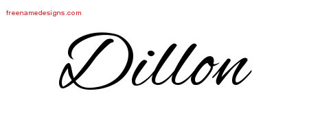 Cursive Name Tattoo Designs Dillon Free Graphic