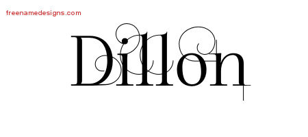 Decorated Name Tattoo Designs Dillon Free Lettering