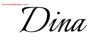 Calligraphic Name Tattoo Designs Dina Download Free