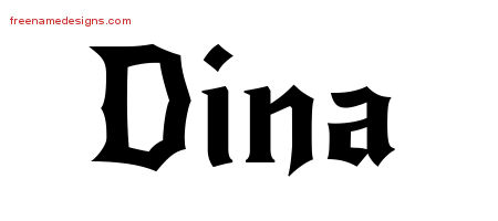 Gothic Name Tattoo Designs Dina Free Graphic