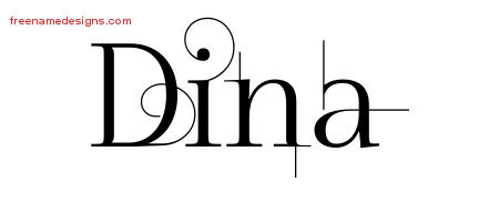 Decorated Name Tattoo Designs Dina Free