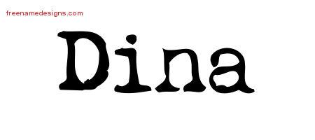 Vintage Writer Name Tattoo Designs Dina Free Lettering