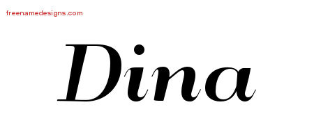 Art Deco Name Tattoo Designs Dina Printable
