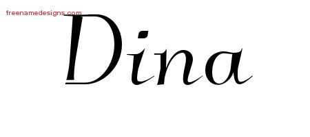 Elegant Name Tattoo Designs Dina Free Graphic