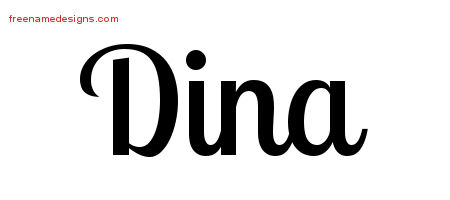 Handwritten Name Tattoo Designs Dina Free Download