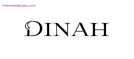 Flourishes Name Tattoo Designs Dinah Printable