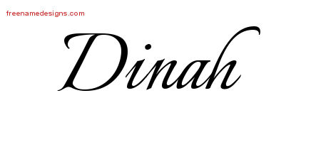 Calligraphic Name Tattoo Designs Dinah Download Free