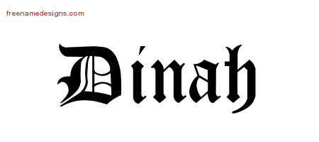 Blackletter Name Tattoo Designs Dinah Graphic Download