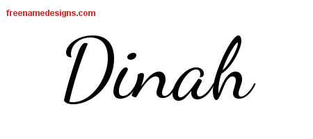 Lively Script Name Tattoo Designs Dinah Free Printout