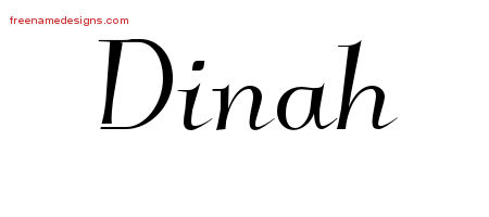 Elegant Name Tattoo Designs Dinah Free Graphic