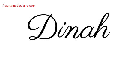 Classic Name Tattoo Designs Dinah Graphic Download