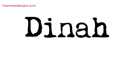 Vintage Writer Name Tattoo Designs Dinah Free Lettering