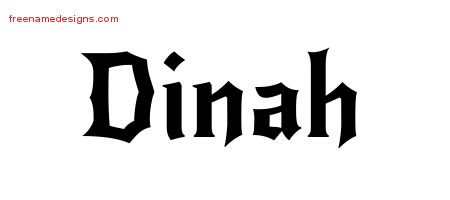 Gothic Name Tattoo Designs Dinah Free Graphic