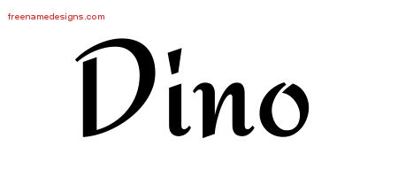 Calligraphic Stylish Name Tattoo Designs Dino Free Graphic