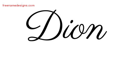 Classic Name Tattoo Designs Dion Printable