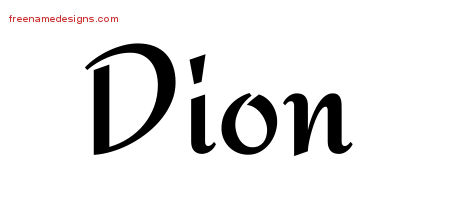 Calligraphic Stylish Name Tattoo Designs Dion Free Graphic