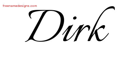 Calligraphic Name Tattoo Designs Dirk Free Graphic