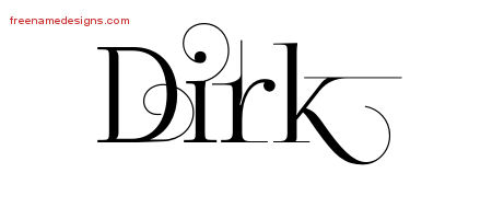 Decorated Name Tattoo Designs Dirk Free Lettering