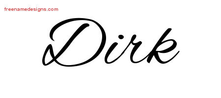 Cursive Name Tattoo Designs Dirk Free Graphic