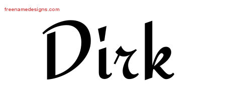 Calligraphic Stylish Name Tattoo Designs Dirk Free Graphic