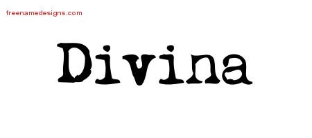 Vintage Writer Name Tattoo Designs Divina Free Lettering