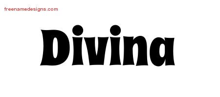 Groovy Name Tattoo Designs Divina Free Lettering