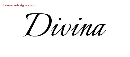 Calligraphic Name Tattoo Designs Divina Download Free