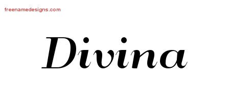 Art Deco Name Tattoo Designs Divina Printable