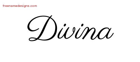 Classic Name Tattoo Designs Divina Graphic Download