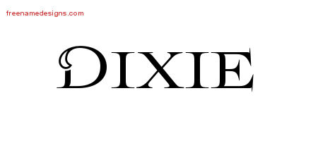Flourishes Name Tattoo Designs Dixie Printable