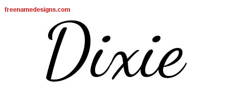 Lively Script Name Tattoo Designs Dixie Free Printout