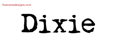Vintage Writer Name Tattoo Designs Dixie Free Lettering