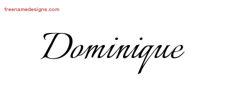 Calligraphic Name Tattoo Designs Dominique Download Free