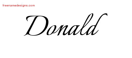 Calligraphic Name Tattoo Designs Donald Free Graphic