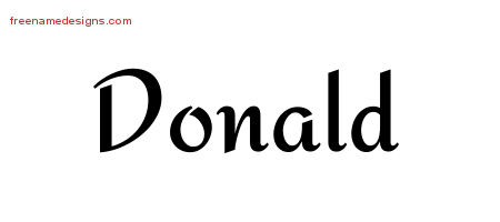 Calligraphic Stylish Name Tattoo Designs Donald Free Graphic