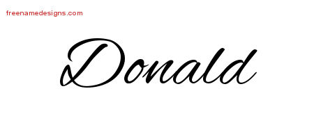 Cursive Name Tattoo Designs Donald Free Graphic