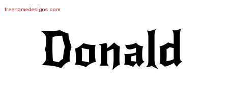 Gothic Name Tattoo Designs Donald Free Graphic