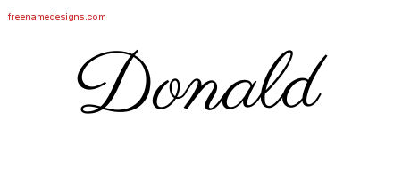 Classic Name Tattoo Designs Donald Graphic Download