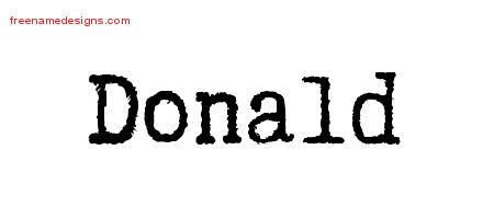 Typewriter Name Tattoo Designs Donald Free Download