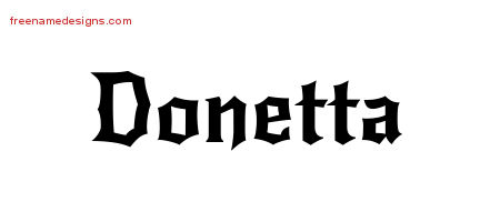 Gothic Name Tattoo Designs Donetta Free Graphic