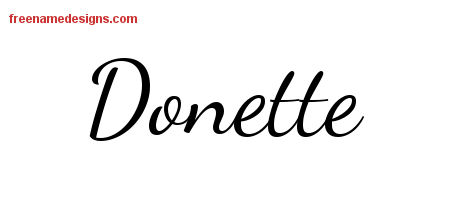 Lively Script Name Tattoo Designs Donette Free Printout