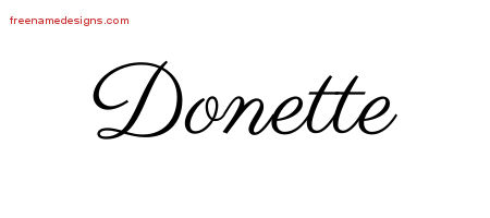 Classic Name Tattoo Designs Donette Graphic Download