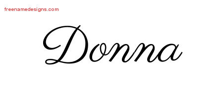 Classic Name Tattoo Designs Donna Graphic Download