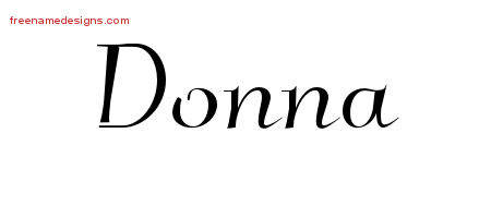 Elegant Name Tattoo Designs Donna Free Graphic
