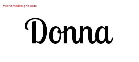 Handwritten Name Tattoo Designs Donna Free Download