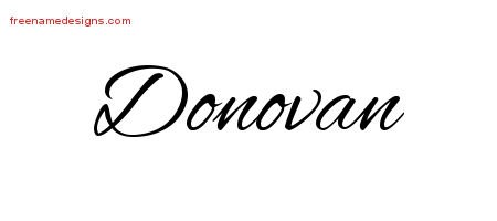 Cursive Name Tattoo Designs Donovan Free Graphic