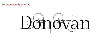 Decorated Name Tattoo Designs Donovan Free Lettering