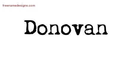 Vintage Writer Name Tattoo Designs Donovan Free
