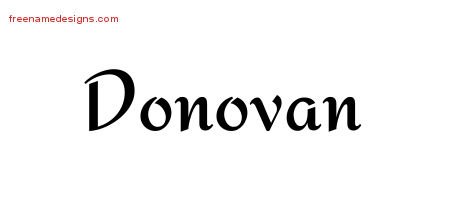 Calligraphic Stylish Name Tattoo Designs Donovan Free Graphic