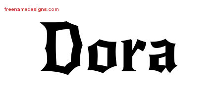 Gothic Name Tattoo Designs Dora Free Graphic